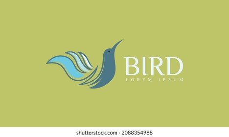 Vector de concepto de logotipo de aves simple y único
