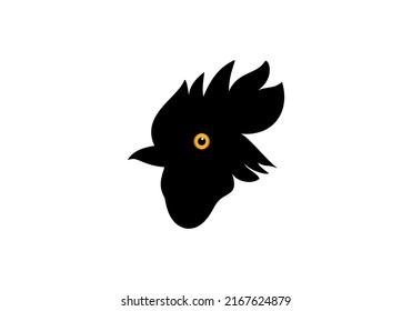 Diseño sencillo y único del logotipo del gallo negro...