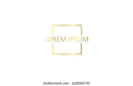 simple and Unique box or square Design Logo template vector icon For any Business, advertising black gold banner design.