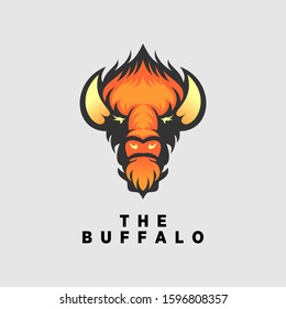 Simple and unique buffalo head in fierceness or anger image graphic icon logo design abstract concept vector stock. Can be used as symbol related to animal or character.