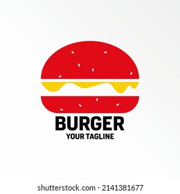 Simple and unique burger, cheese and bread image graphic icon logo design abstract concept vector stock. Can be used as a symbol related to food or junk
