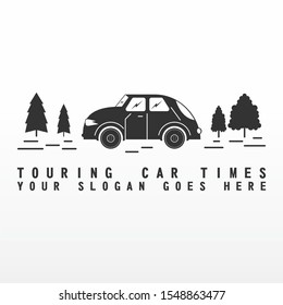 Simple and unique car with a view around image graphic icon logo design abstract concept vector stock. Can be used as a symbol related to vacation or tourism.