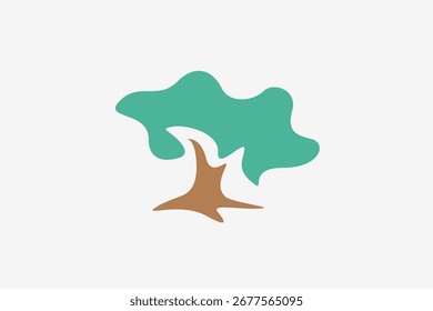 Logotipo único simple del árbol de la historieta 