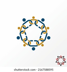 Simple and unique chain like human or body hand in hand on around image graphic icon logo design abstract concept vector stock. Can be used as symbol related to home community or people