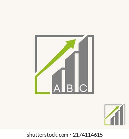 Simple but unique chart or trading with arrow and square or rectangular image graphic icon logo design abstract concept vector stock. Can be used as symbol related to finance or grow