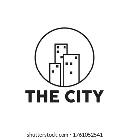 simple and unique city line logo vector illustration