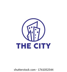 ilustración vectorial del logotipo de la línea de ciudad simple y única