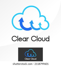 Simple and unique cloud and arrow or up image graphic icon logo design abstract concept vector stock can be used as a company symbol or related to weather