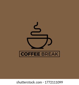 Simple and unique coffee break logo vector illustration