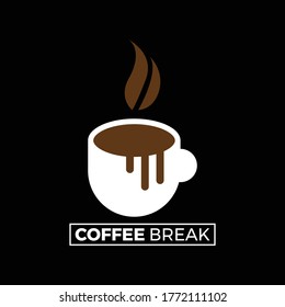 Simple and unique coffee break logo vector illustration