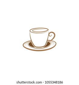 Simple Unique Coffee cup Logo design vector template. Vector Coffee shop logo illustration design template on white background. 