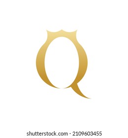 simple and unique combination of letter Q and crown queen.