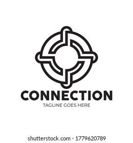 simple and unique connection logo vector