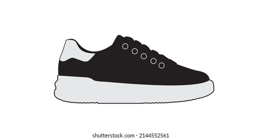 simple, unique and cool shoe illustration vector design