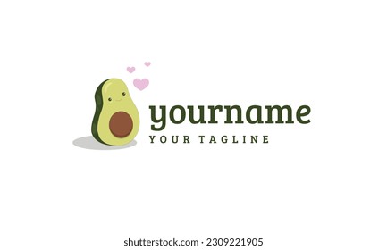 Simple unique and cute avocado mascot based logo design for food and drink industry. 
