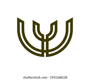 simple, unique dan moderen YW letter  logo