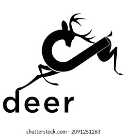 diseño sencillo y único de ciervo para su símbolo o mascota. 