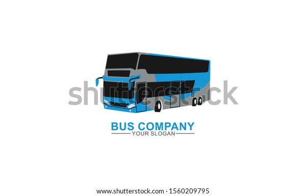 simple and unique double decker bus\
logo template vector icon for tourism and\
transportations