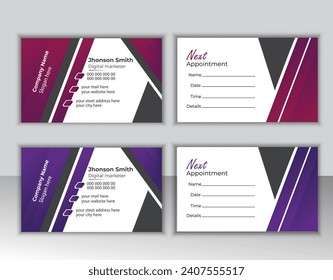 simple and unique double sided Appointment card template.
