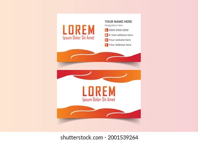 A simple unique Double sided creative and Clean Business Card Template. Portrait orientation. Horizontal layout. Visiting card for business and personal use. Vector illustration