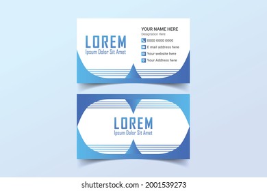 A simple unique Double sided creative and Clean Business Card Template. Portrait orientation. Horizontal layout. Visiting card for business and personal use. Vector illustration
