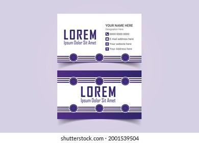 A simple unique Double sided creative and Clean Business Card Template. Portrait orientation. Horizontal layout. Visiting card for business and personal use. Vector illustration