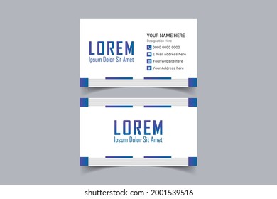 A simple unique Double sided creative and Clean Business Card Template. Portrait orientation. Horizontal layout. Visiting card for business and personal use. Vector illustration