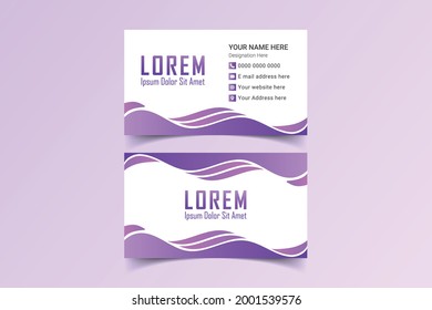 A simple unique Double sided creative and Clean Business Card Template. Portrait orientation. Horizontal layout. Visiting card for business and personal use. Vector illustration