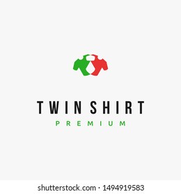 Simple and unique double t-shirt logo for clothing shop design inspiration