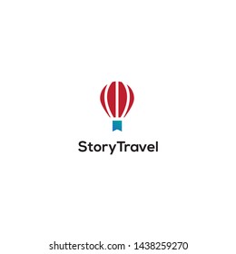 simple, unique, elegant, playful and fun logo design with tie and hot air balloon for tour and travel
