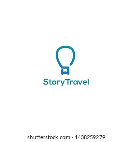 simple, unique, elegant, playful and fun logo design with tie and hot balloon for tour and travel