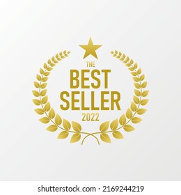 Simple and unique emblem letter or word BEST SELLER font on gold colour image graphic icon logo design abstract concept vector stock. Can be used as symbol related to shopping or sale