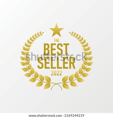 Simple and unique emblem letter or word BEST SELLER font on gold colour image graphic icon logo design abstract concept vector stock. Can be used as symbol related to shopping or sale
