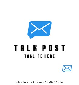 Simple and unique envelope and talk or chat image graphic icon logo design abstract concept vector stock. can be used as a  communication or news