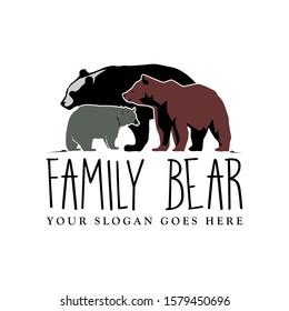 Simple and unique family or 3 bears image graphic icon logo design abstract concept vector stock. Can be used as symbols related to animal or wild.