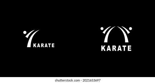 Simple and unique flat logo design karate