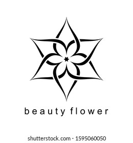 Simple and unique flower calligraphy in 6 angle image graphic icon logo design abstract concept vector stock. Can be used as a symbol related to motif or art.