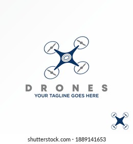 Simple and unique Flying drone image graphic icon logo design abstract concept vector stock. Can be used as a symbol relating to flight or scout