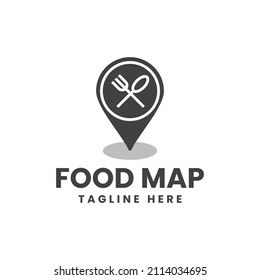 simple and unique food map vector logo design