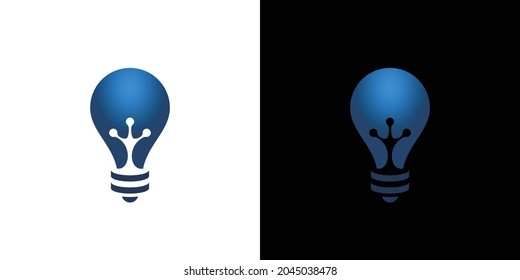 Simple and unique frog leg combination lamp logo design
