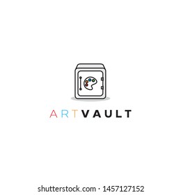 simple, unique and fun vault and paint board logo design vector icon illustration inspiration