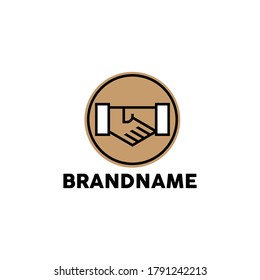 simple and unique handshake logo vector for business