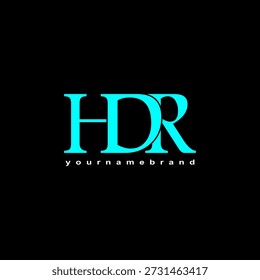 Simple and unique HDR letter logo vector image suitable for use in logo designs for children's toy companies, printing, textiles, garments, convection, warehouses, expeditions, couriers, printing, posters, counters