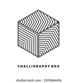 Simple and unique hexagon or 3D box with lines inside image graphic icon logo design abstract concept vector stock. Can be used as a symbol related to motif or lineout.