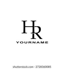 Imagen de Vector simple y única del logotipo de la letra de HR, conveniente para el uso en diseños del logotipo para las compañías de la ropa, las camisetas, los contadores, distros, calcetines, sombreros, libros, editoriales, electrónica, accesorios