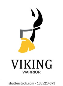 simple and unique icon of viking warrior head