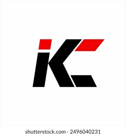 Einfaches und einzigartiges IKC-Buchstaben-Logo-Design.