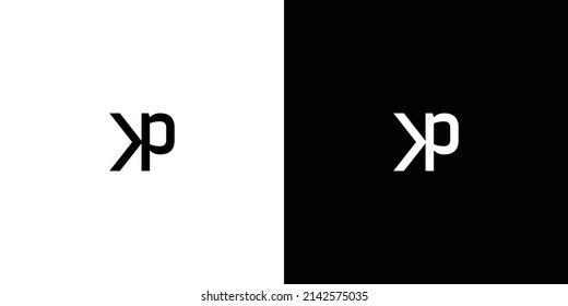 Diseño de logotipo de KP con letra inicial simple y única