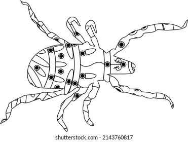 Simple Unique Insects Dog Tick Cute Mandala Line Art Logo Tattoo Cubism Surrealism Style, Creative Pattern Decoration Popular Artwork World Wildlife Day International Biological Diversity