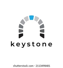 simple and unique keystone brick logo design
